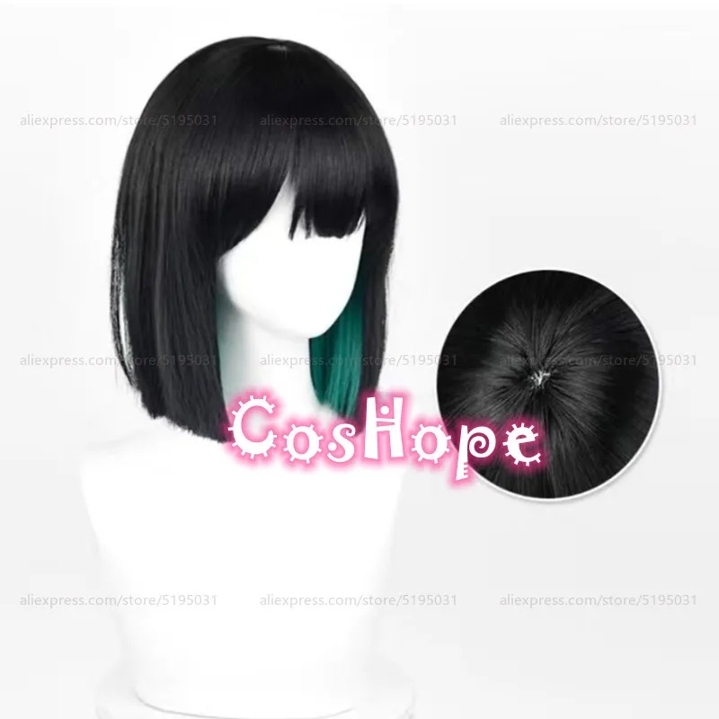Anime Cosplay Youtube Shorts - z;3,d'5,g\7/Sua 30cm Short Black Green Mixed