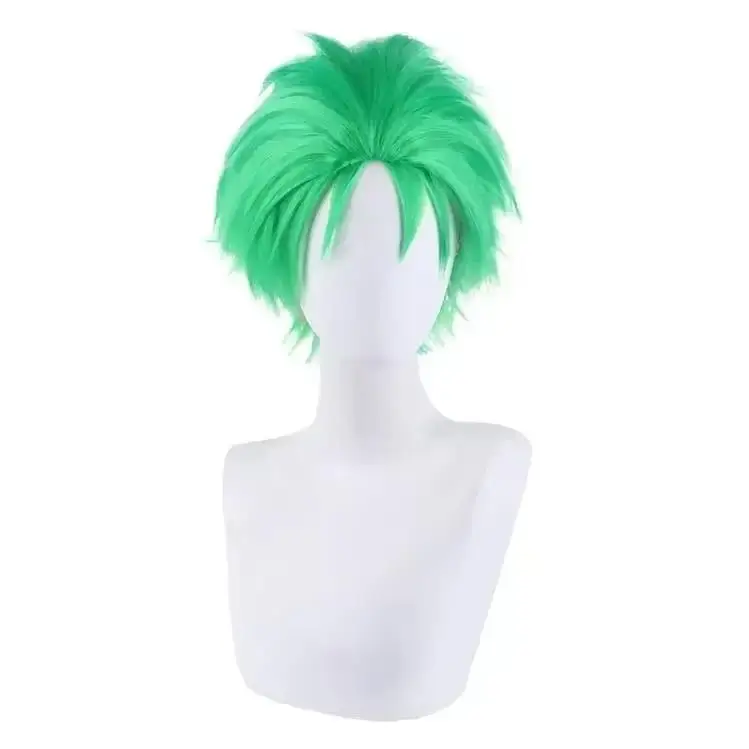 Cosplay Anime Zoro - Anime Slicked-back green wig Short Layer