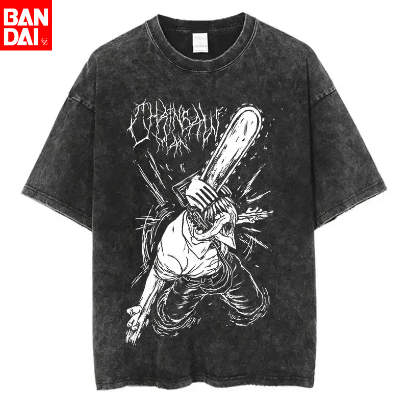 Anime Cosplay Chainsaw Man - Chainsaw Man Denji White Metal Graphic