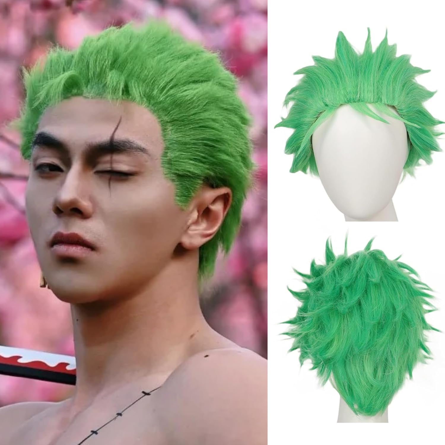Short Green Wigs for Men Light - Cosplay Anime Zoro recension och pris