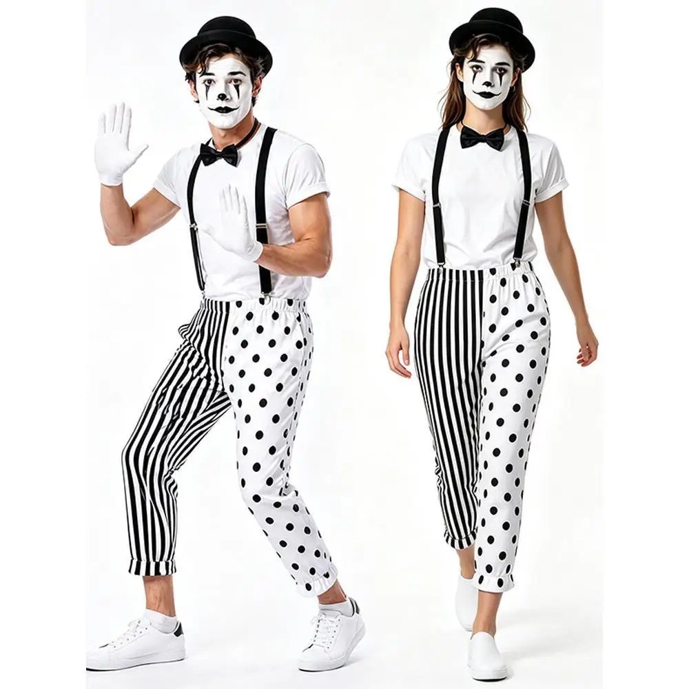 Black And White Mime Clown Cou - Anime Cosplay Couple recension och pris