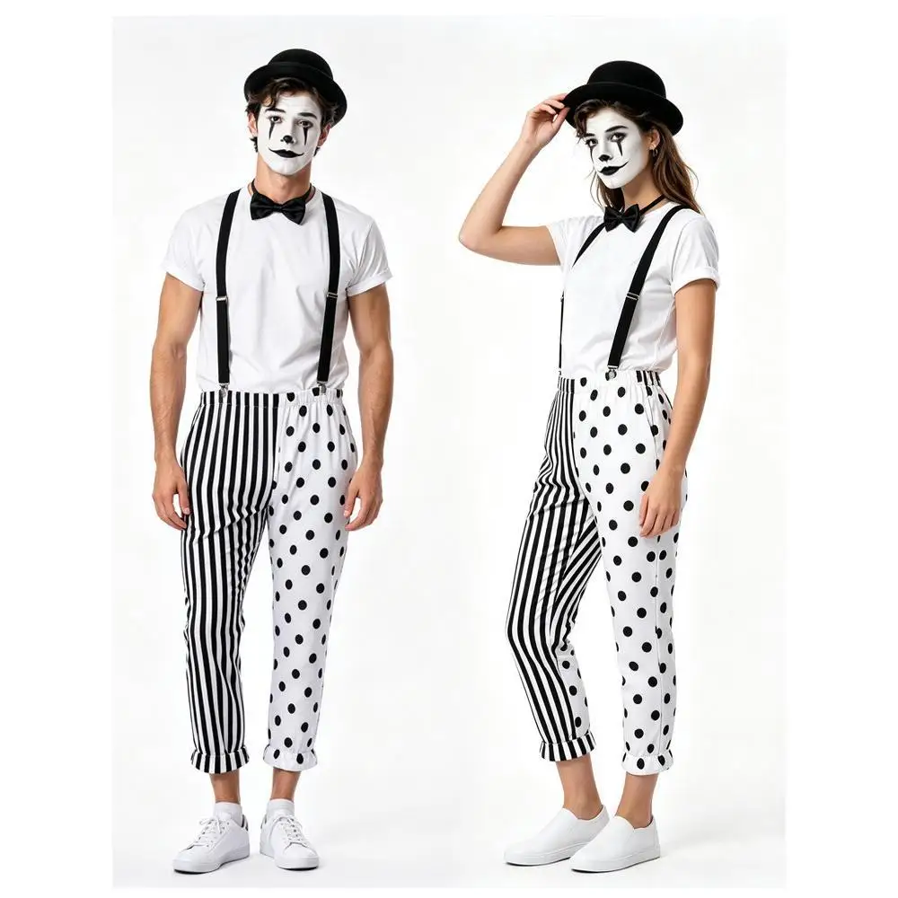 Black And White Mime Clown Cou - Anime Cosplay Couple recension och pris