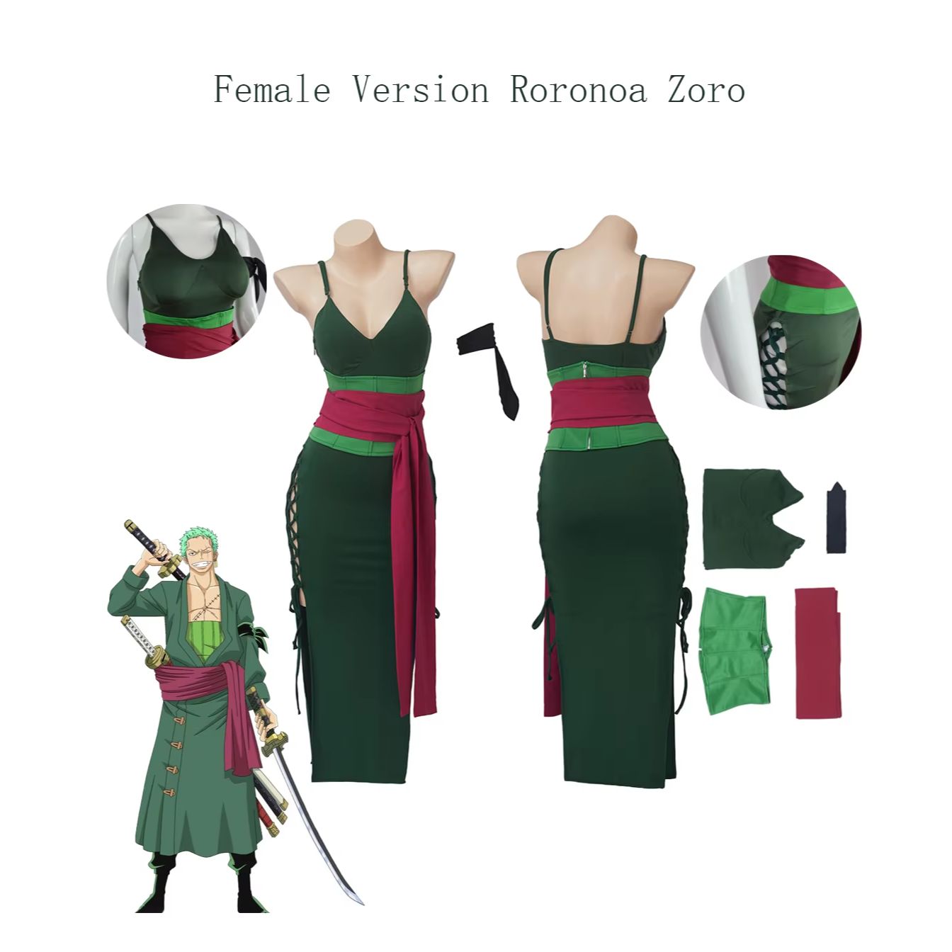 Roronoa Zoro Cosplay Costume f - Cosplay Anime Zoro recension och pris