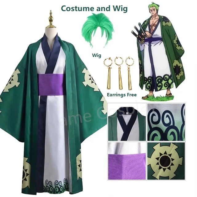Green Roronoa Zoro Kimono Cosp - Cosplay Anime Zoro recension och pris