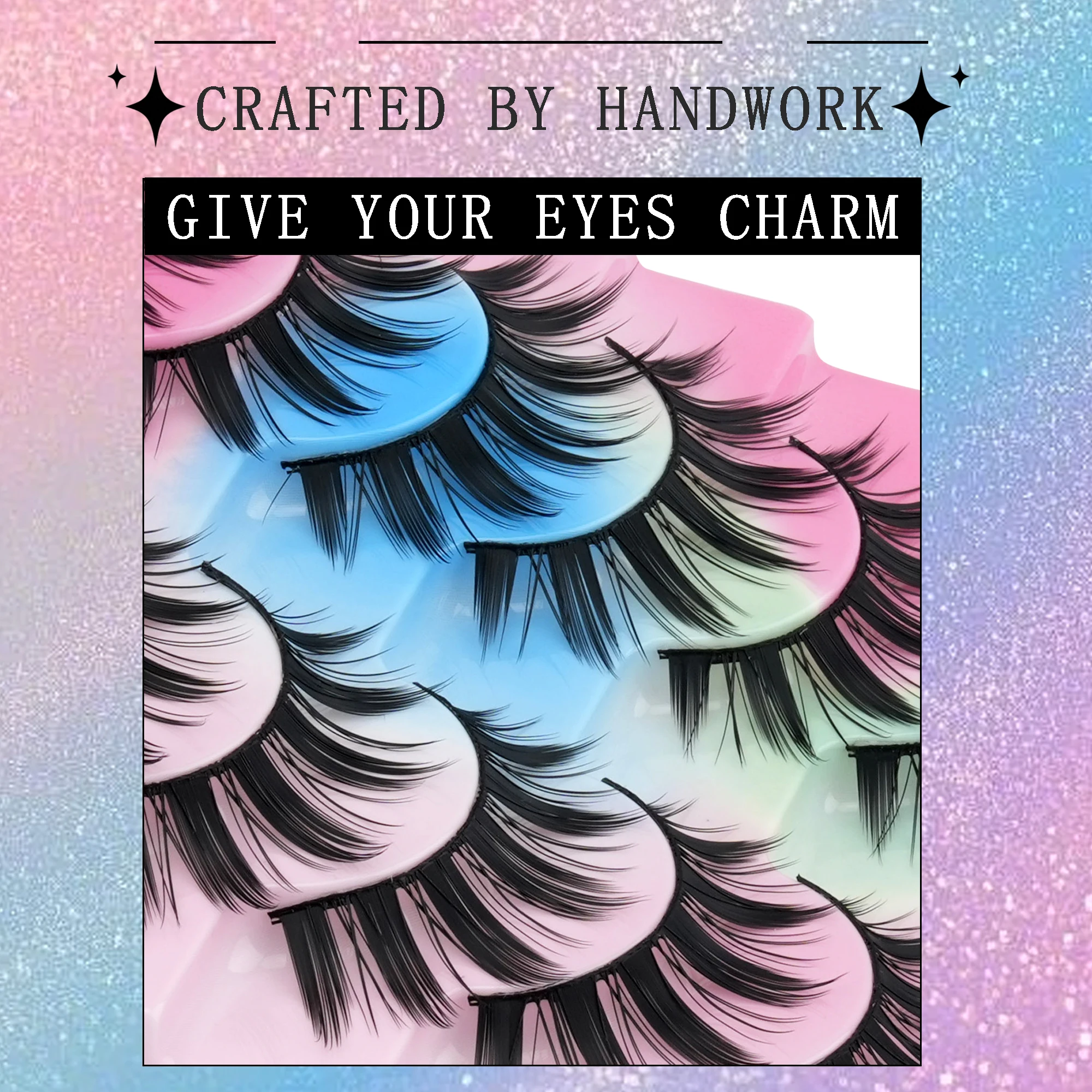 10 Pairs Manga Devil Faux Mink - Anime Cosplay Eye Makeup recension och pris
